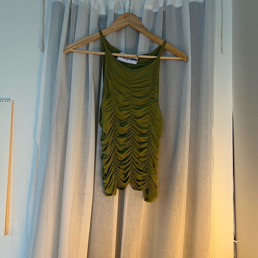 Green Ruched Top